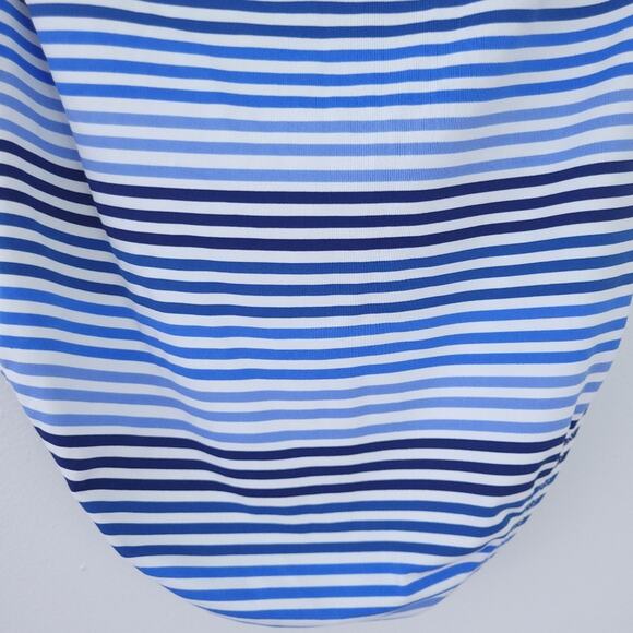 Tommy Bahama Don't Fade Away Shirred Bandeau One Piece Marina Size 8 Blue White - Picture 4 of 7